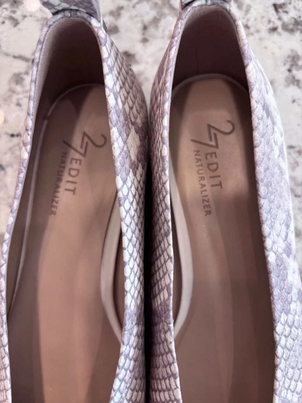 Naturalizer 27 EDIT Carla Snake Print Square Toe Ballet Flats Size 6.5 NWOT